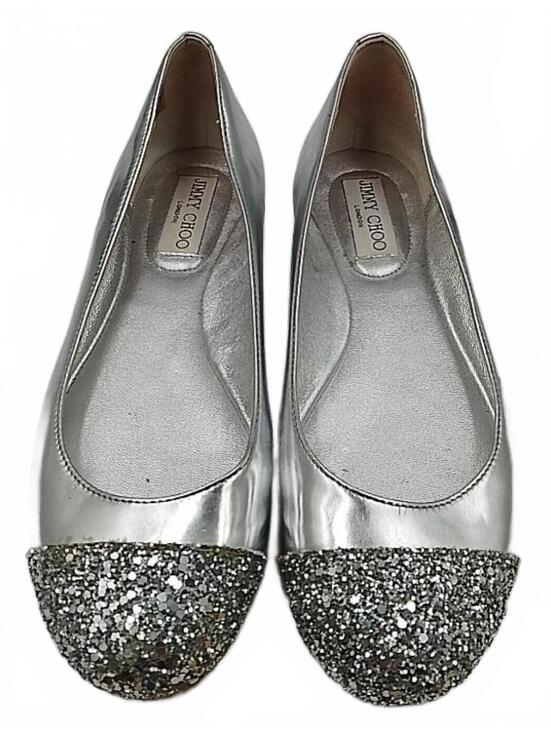 Jimmy Choo Shoes - Jimmy Choo Whirl Metallic Mirror Glitter Ballet Flats Size 8.5 US 38.5 EU